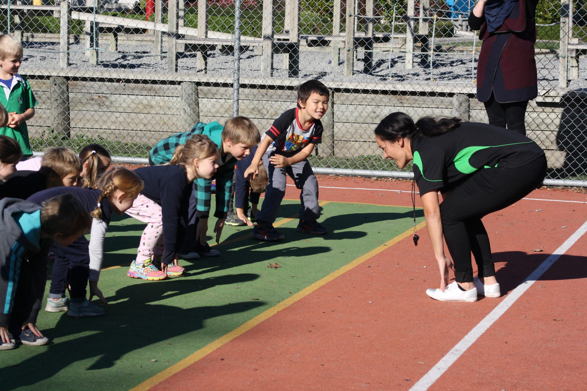 school children start line athletics day