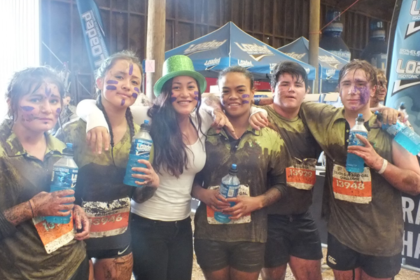Mila and friends after mud run