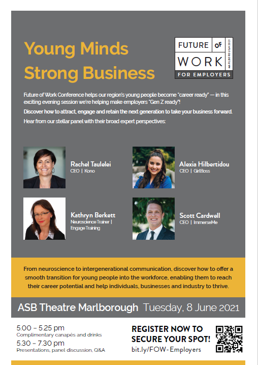Young Minds, Strong Business - upcoming speaker event in Marlborough