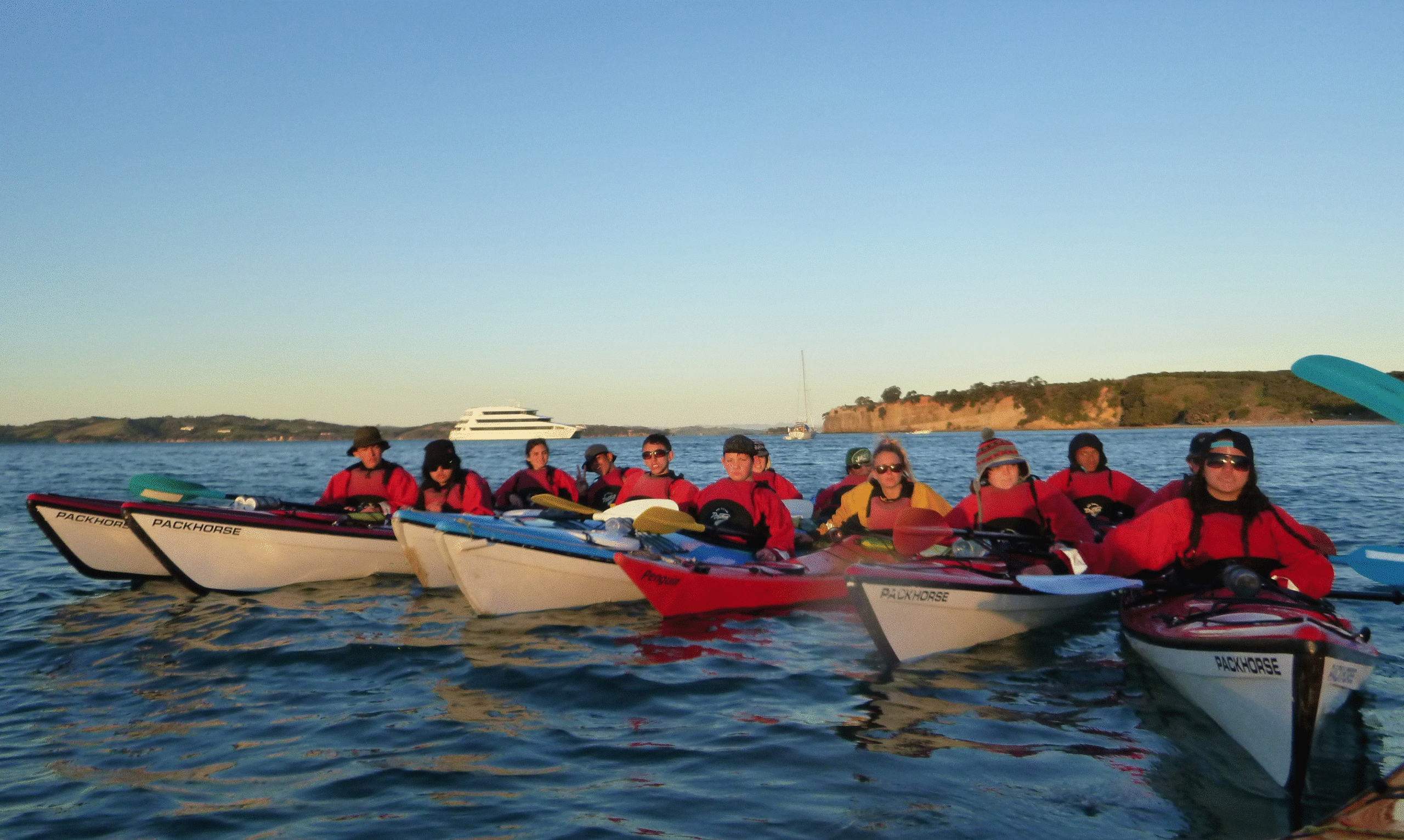 Project K students in kayaks