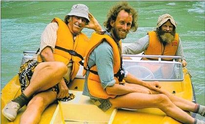 Sir Edmund Hillary & Sir Graeme on a boat